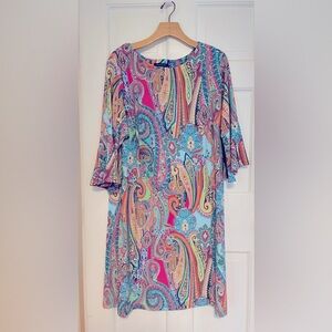Jaipur Paisley Bell Sleeve Multi color size 14W. Cocktail career
